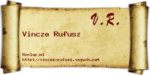 Vincze Rufusz névjegykártya